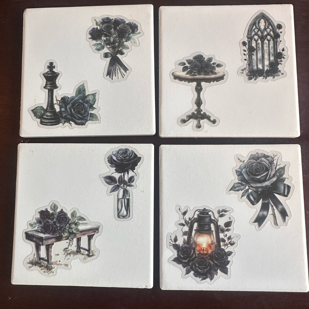Gothic Rose Coasters Set